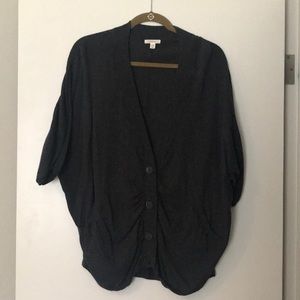 Nordstrom Caslon dark gray button sweater size S/M